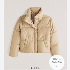 Women’s Abercrombie & Fitch vegan leather mini puffer jacket - size xxs
